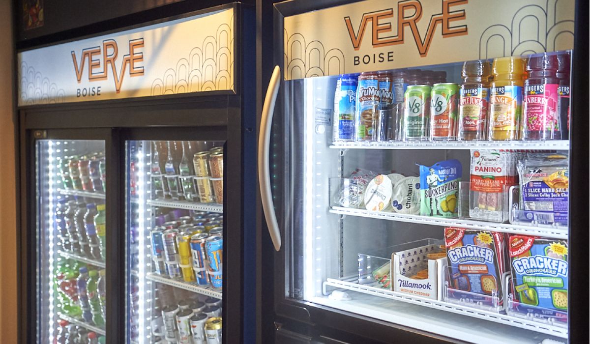 VERVE Boise micro market with refrigerators with snacks and beverages