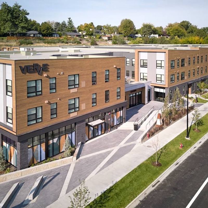 VERVE Boise exterior view with walking area