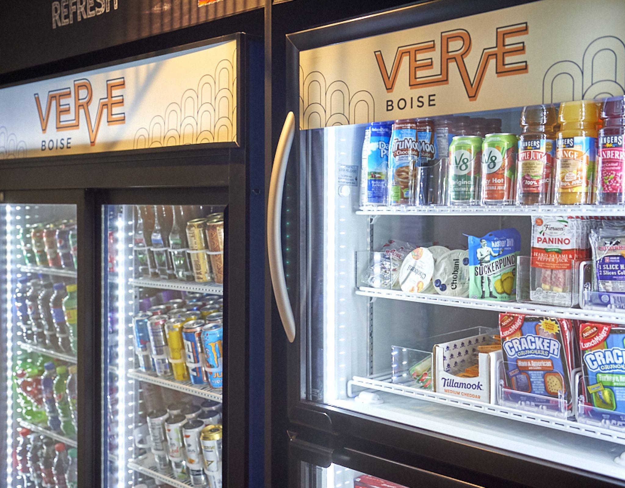 VERVE Boise micro market with refrigerators with snacks and beverages