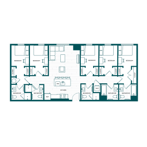 VERVE Boise E4, 5-bedroom student apartment floor plan